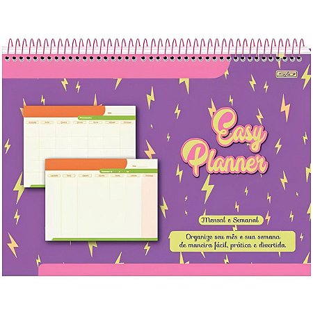 PLANNER PERMANENTE C/ESPIRAL 20X18 SEMANAL/MENSAL EASY PIS C/72 FLS SAO DOMINGOS