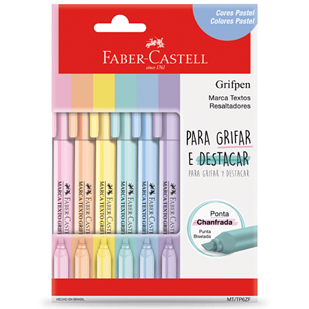 MARCA TEXTO GRIFPEN 6 CORES FABER CASTELL
