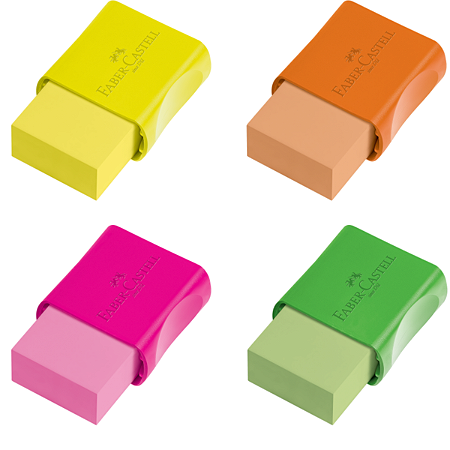 BORRACHA PLASTICA C/CAPA NEON FABER CASTELL