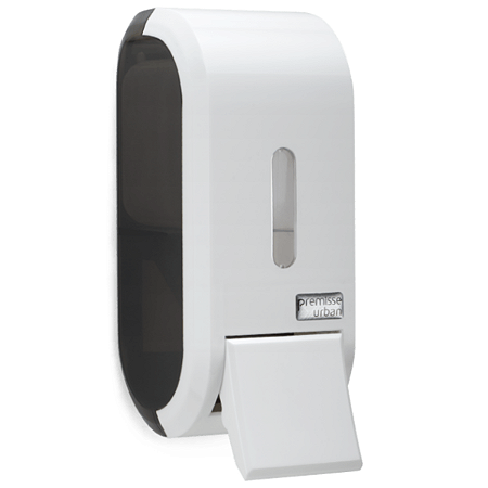 DISPENSER SABONETE/ALCOOL COMPACTO URBAN BRANCO E PRETO PREMISSE