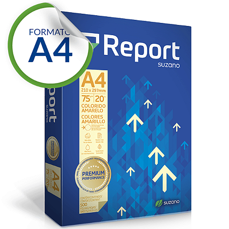 PAPEL SULFITE A4 AMARELO 75G C/500 FOLHAS REPORT
