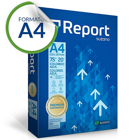 PAPEL SULFITE A4  AZUL 75G C/500 FOLHAS REPORT