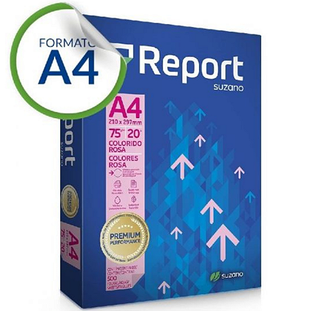 PAPEL SULFITE A4 ROSA 75G C/500 FOLHAS REPORT