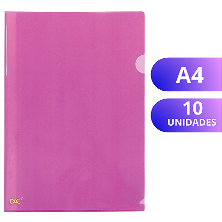 PASTA EM L A4 ROSA C/10 042PP-RS	DAC