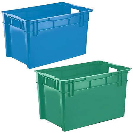 CAIXA ORGANIZADORA EMPILHAVEL COLORS 60L 817 INJEPLASTEC