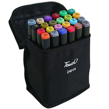 CANETA HIDROGRAFICA 24 CORES PONTA DUPLA TOUCH