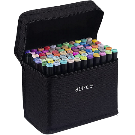 CANETA HIDROGRAFICA 80 CORES PONTA DUPLA TOUCH