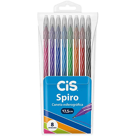 CANETA ESFEROGRAFICA SPIRO 0,7MM C/8 CIS