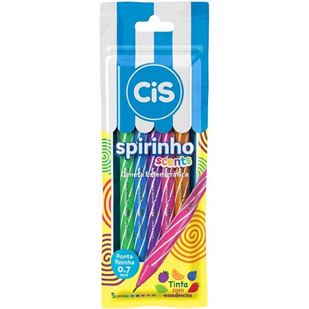 CANETA ESFEROGRAFICA SPIRINHO SCENTS 1.0MM C/5 CIS