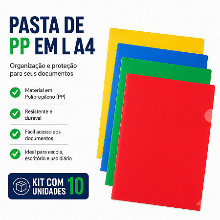PASTA DE PP EM L A4 C/10 VERDE