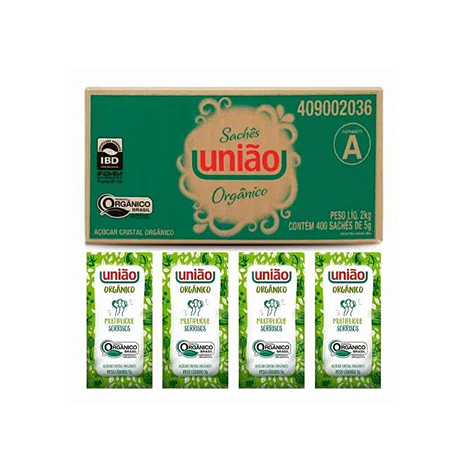 ACUCAR ORGANICO UNIAO SACHET 400X5G