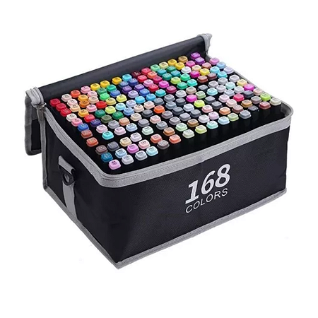 CANETA HIDROGRAFICA 168 CORES PONTA DUPLA TOUCH