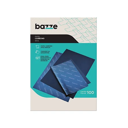 PAPEL CARBONO AZUL C/100 FOLHAS 615028 BAZZE