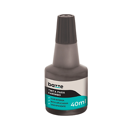 TINTA CARIMBO PRETO 40ML 900128 BAZZE