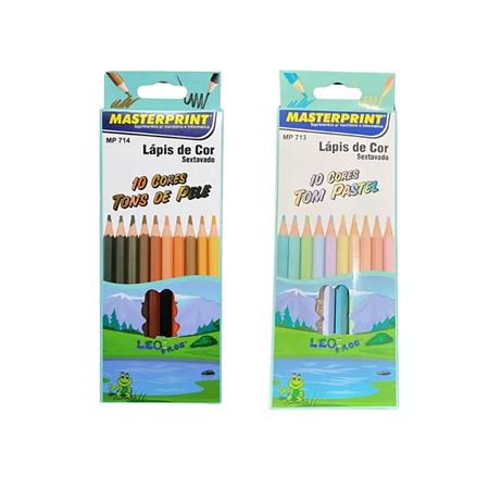 Kit Lápis De Cor Multicolor 12 Tons De Pele + 10 Tom Pastel