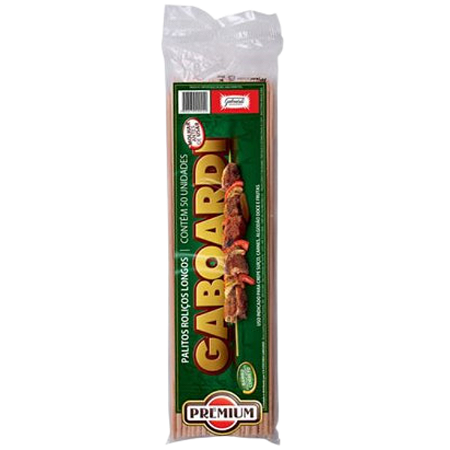 ESPETO CHURRASCO BAMBU GABOARDI EXTRA LONGO C/50 RF 20LF01125