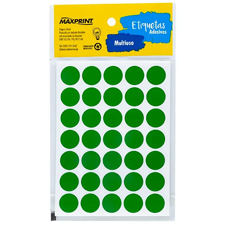 ETIQUETA MULTIUSO TP-19VD 19MM VERDE MAXPRINT