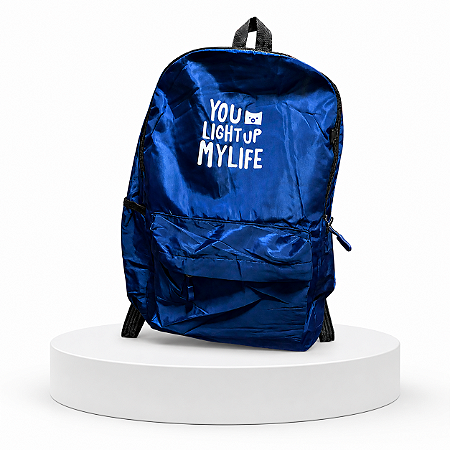 MOCHILA JUVENIL YOU LIGHT UP LIVE AZUL MARINHO