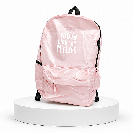 MOCHILA JUVENIL YOU LIGHT UP LIVE ROSA CLARO