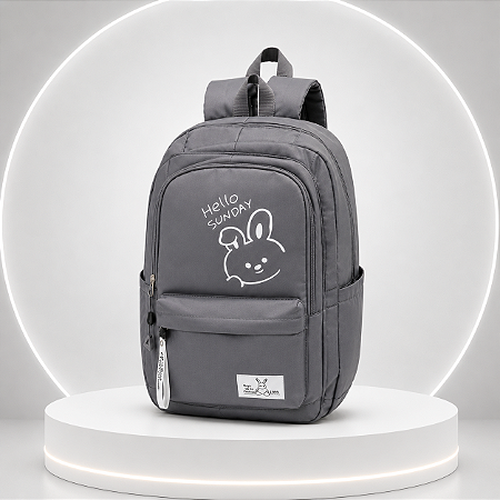 MOCHILA JUVENIL HELLO SUNDAY CINZA