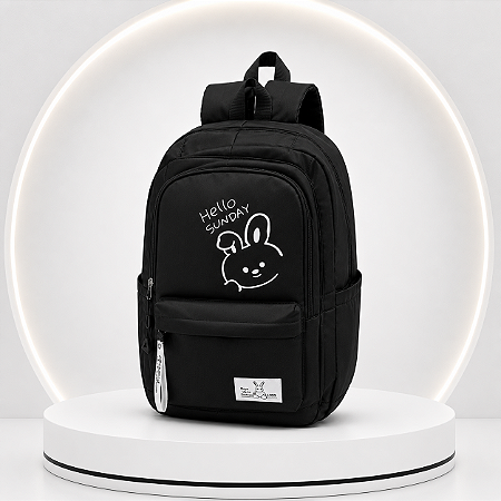 MOCHILA JUVENIL HELLO SUNDAY PRETO
