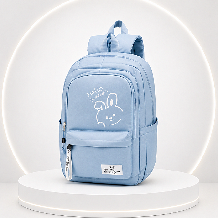 MOCHILA JUVENIL HELLO SUNDAY AZUL PASTEL