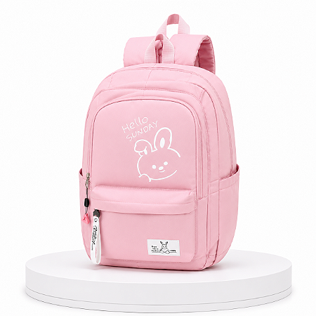 MOCHILA JUVENIL HELLO SUNDAY ROSA PASTEL