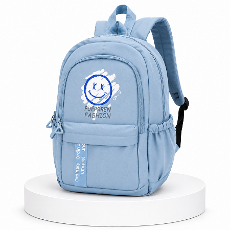 MOCHILA JUVENIL FASHION AZUL PASTEL