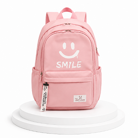 MOCHILA JUVENIL ROSA PASTEL SMILE