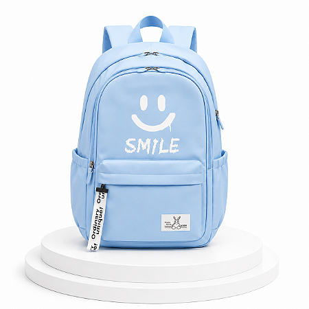 MOCHILA JUVENIL AZUL PASTEL SMILE