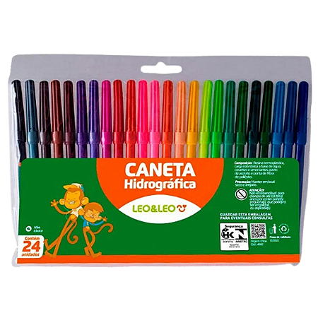 CANETA HIDROGRAFICA 24 CORES LEO LEO