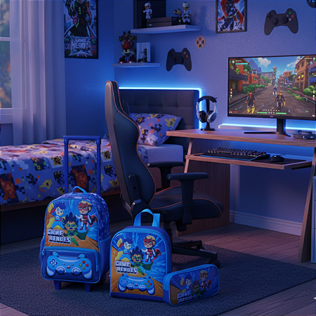 Kit Escolar Infantil Mochila De Rodinhas, Lancheira E Estojo