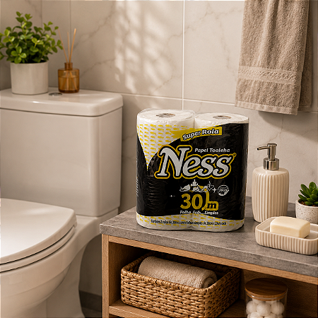 PAPEL HIGIENICO FOLHA DUPLA C/4 ROLOS 30M NESS