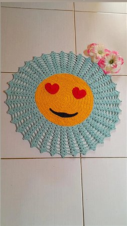 Tapete de Crochê Emoji Verde-Água: Tranquilidade e Frescor em Cada Detalhe 🌊