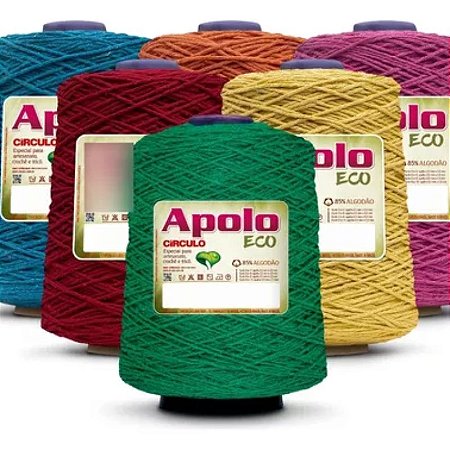 Barbante Para Crochê e Tricô Apolo De 600 Gramas Número 6 Da Marca Círculo Varias Cores/Barbante Apolo Eco 610m Círculo Fio 6