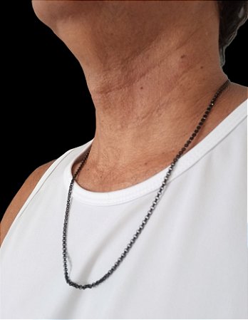 Corrente de aço inox black - Elo Português - 60x3