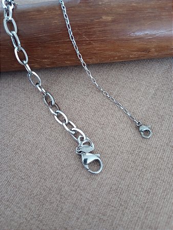 Pulseira de aço inox -Elo Oval