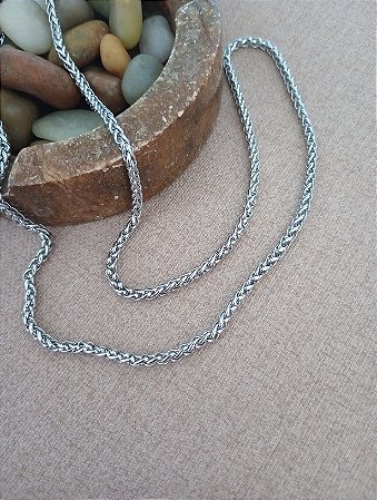 Corrente de aço - Rabo de Rato trançada 60cm