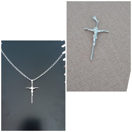 Corrente de aço grumet mais pingente Cristo