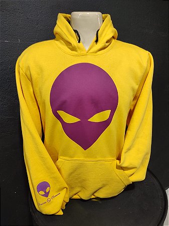 Moletom Amarelo Estampa ET Roxo Boladão