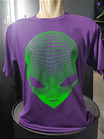 Camiseta Unisex Roxa ET 3D VERDE FLUOR