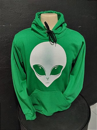 Moletom verde estampa ET branco chapadão fosforescente (BRILHA NO ESCURO)