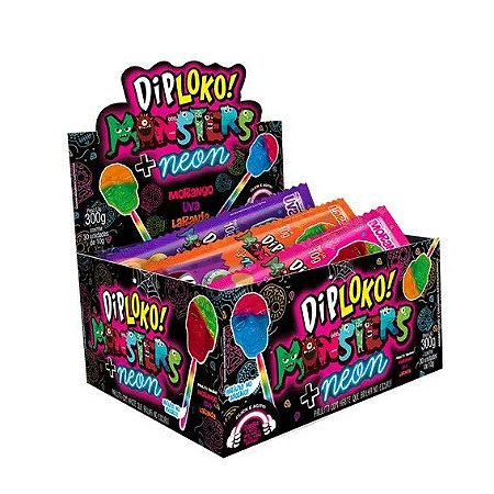Pirulito Diploko Neon Caveira 30un