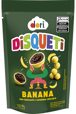 Disqueti Crocante Banana com Chocolate ao Leite Dori 100gr