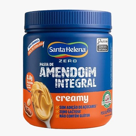 Pasta de Amendoim Integral Creamy Santa Helena 450gr