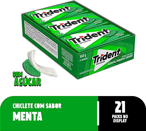 Chiclete Trident 21 unidades Sabor: Menta