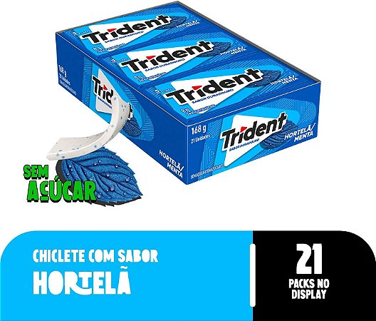 Chiclete Trident 21 unidades Sabor: Hortelã