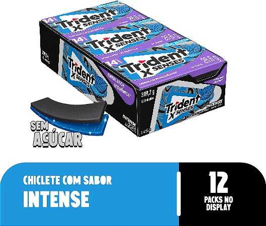 Chiclete Trident 14s com 12 unidades Sabor: Fresh Intense