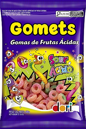 Bala Dori Goma Gomets Anel Acido 600gr