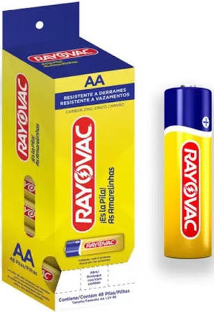Pilha Rayovac Zinco Tubo Pequena AA 48un